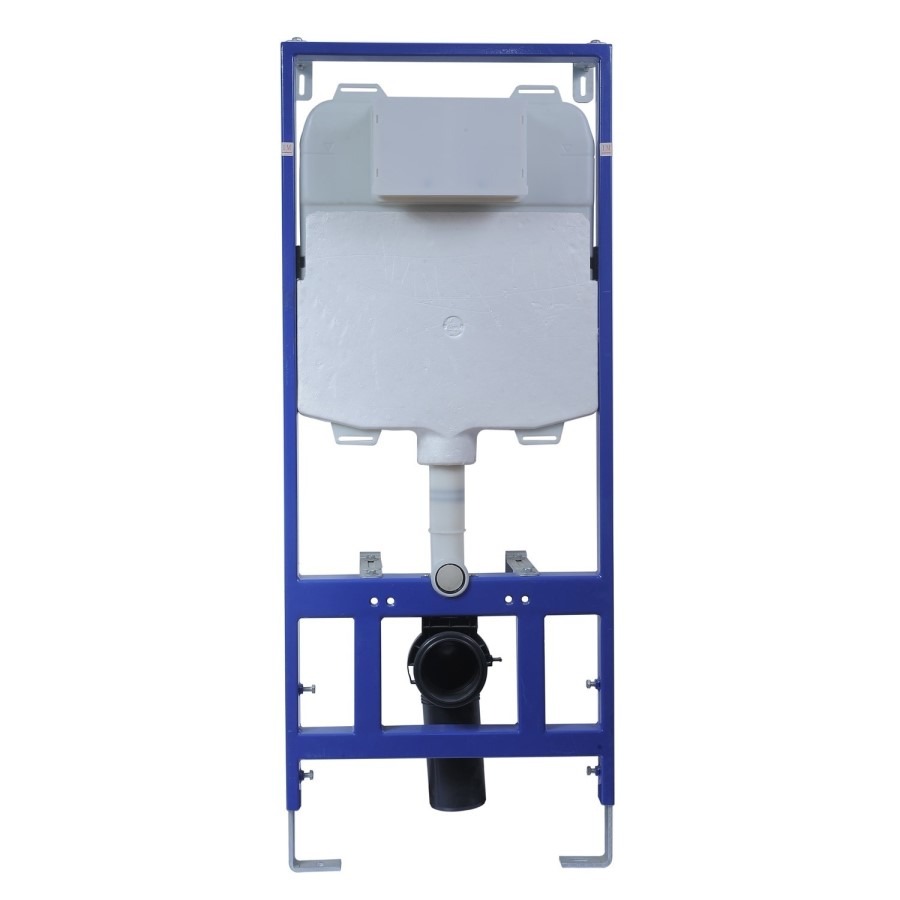 Wall Hung Rimless Toilet - Includes Cistern Wall Hung Frame Soft Close Seat and Brushed Brass Flush Plate - Boston - Image 8