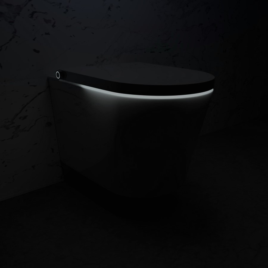 Wall Hung Smart Bidet Japanese Toilet & Grohe Frame Cistern and Chrome Flush Plate - Purificare - Image 9