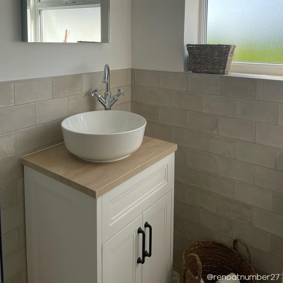 600mm White Freestanding Countertop Vanity Unit with Basin - Camden - Image 9