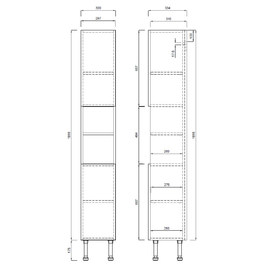 1800mm White Toilet and Sink Unit with Storage Units & Black Fittings - Ontario - Image 9