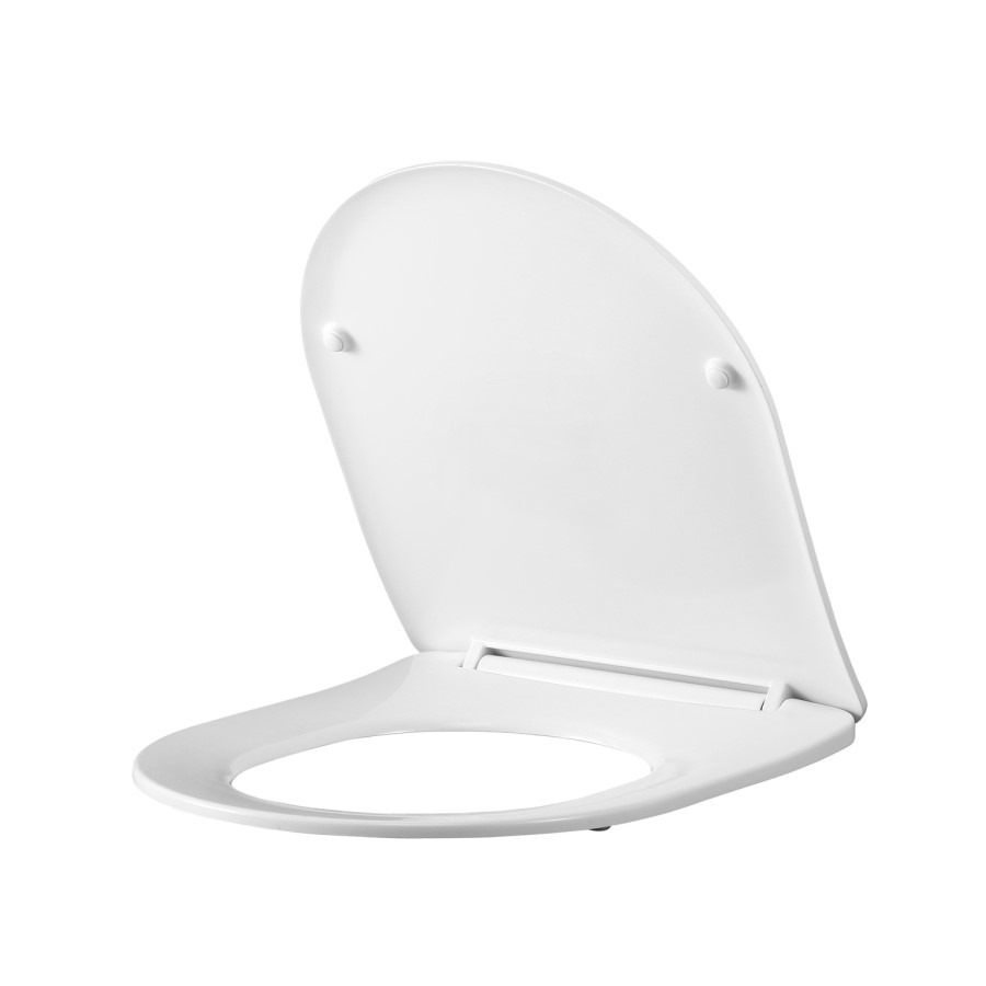 White Wall Hung Toilet with Soft Close Seat, Brushed Brass Pneumatic Flush Plate, 820mm Frame & Cistern - Roma - Image 9