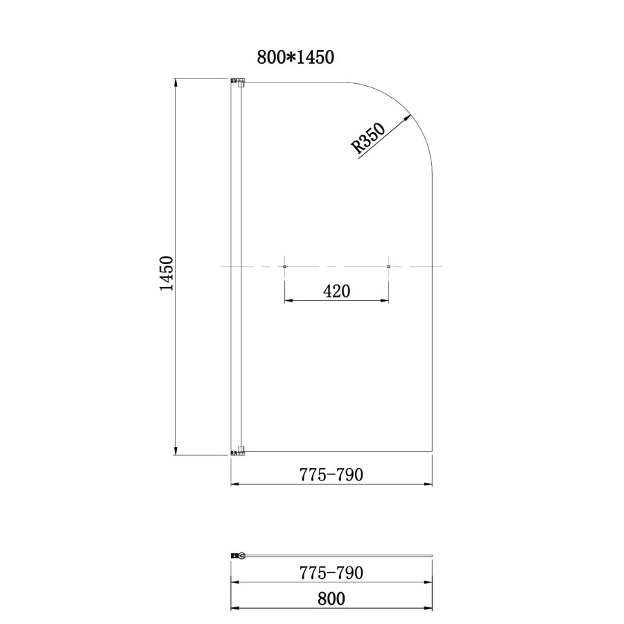 Freestanding Single Ended Left Hand Corner Shower Bath with Black Bath Screen with Towel Rail 1500 x 740mm - Kona - Image 10