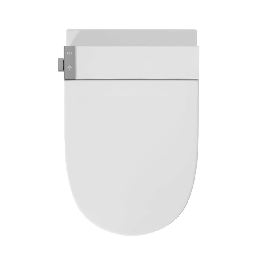 Wall Hung Smart Bidet Japanese Toilet with Heated Seat & 820mm Frame Cistern and Black Sensor Flush Plate - Purificare - Image 10