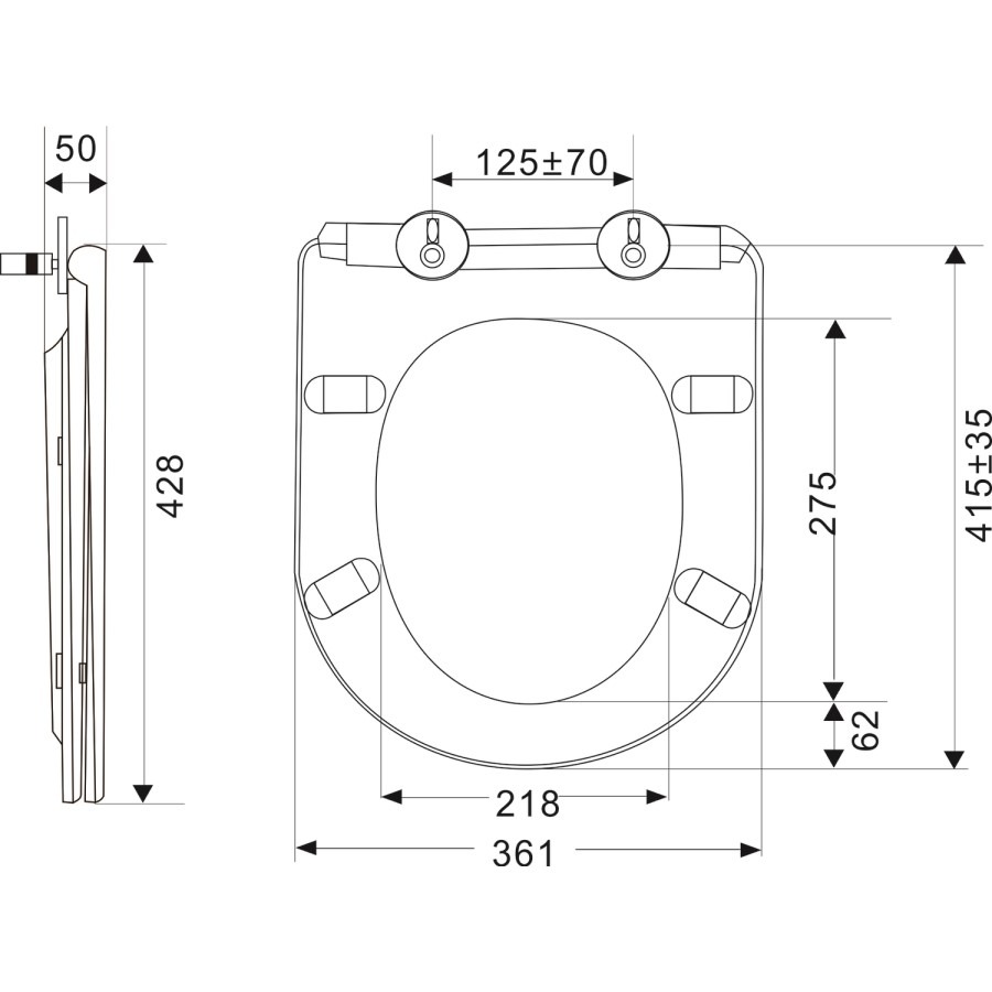 Matt White Wall Hung Rimless Toilet with Soft Close Seat, Matt Black Pneumatic Flush Plate, 1170mm Frame & Cistern - Newport - Image 12