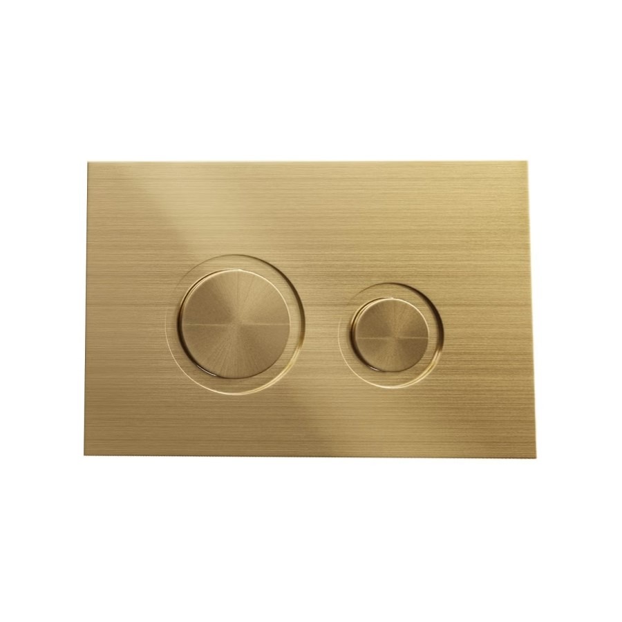 Fluted Wall Hung Toilet with Soft Close Seat, Brushed Brass Mechanical Flush Plate, 1160mm Frame & Cistern - Oregon - Image 13