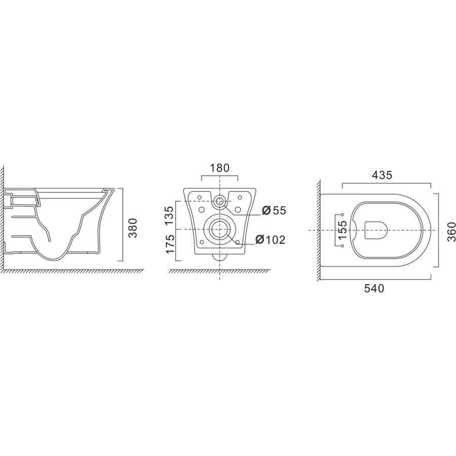 Indiana Wall Hung Toilet 1160mm Mechanical WC Frame & Cistern & Brushed Brass Mechanical Flush Plate - Image 14