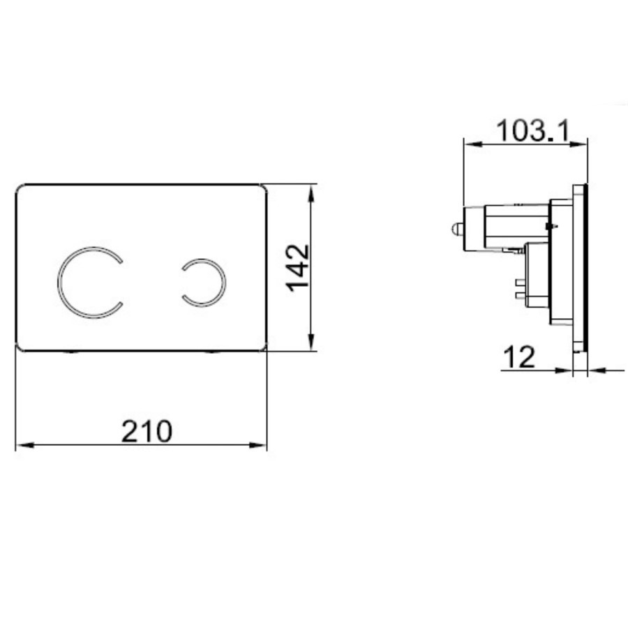 White Wall Hung Toilet with Soft Close Seat, Black Glass Sensor Pneumatic Flush Plate, 1170mm Frame & Cistern - Roma - Image 14