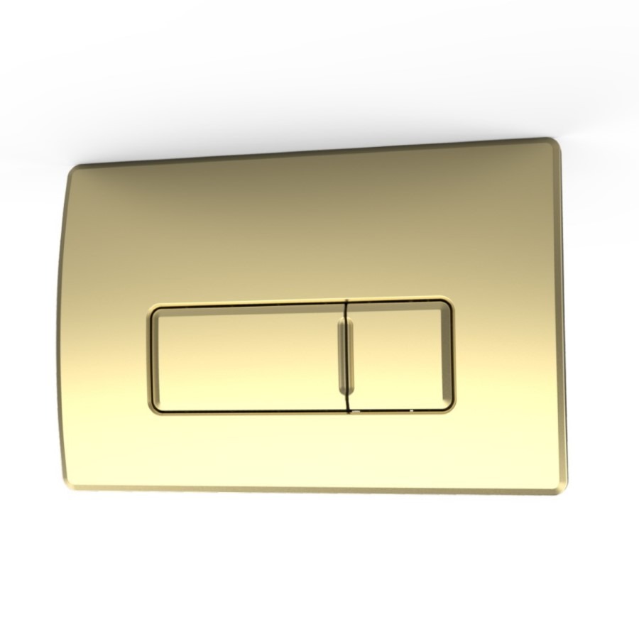 White Wall Hung Toilet with Soft Close Seat, Brushed Brass Pneumatic Flush Plate, 820mm Frame & Cistern - Roma - Image 16
