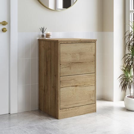 500mm Wood Effect Freestanding Countertop Vanity Unit - Palma - Image 2