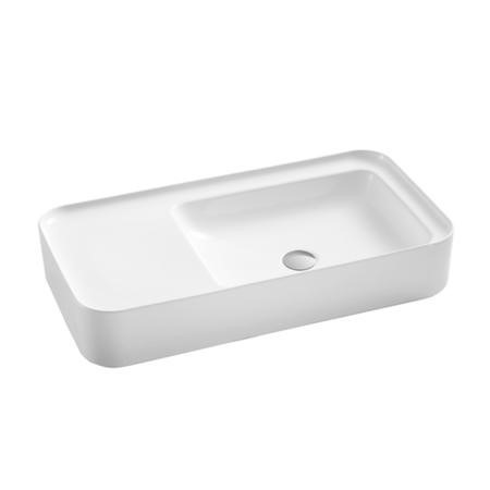 White Rectangular Countertop Basin 765mm - Logan - Image 3
