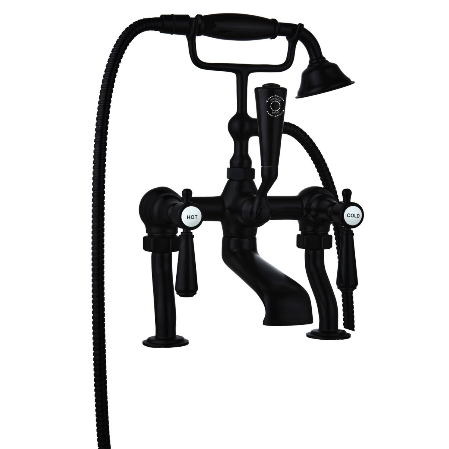 Black Bath Shower Mixer Tap - Helston - Image 2