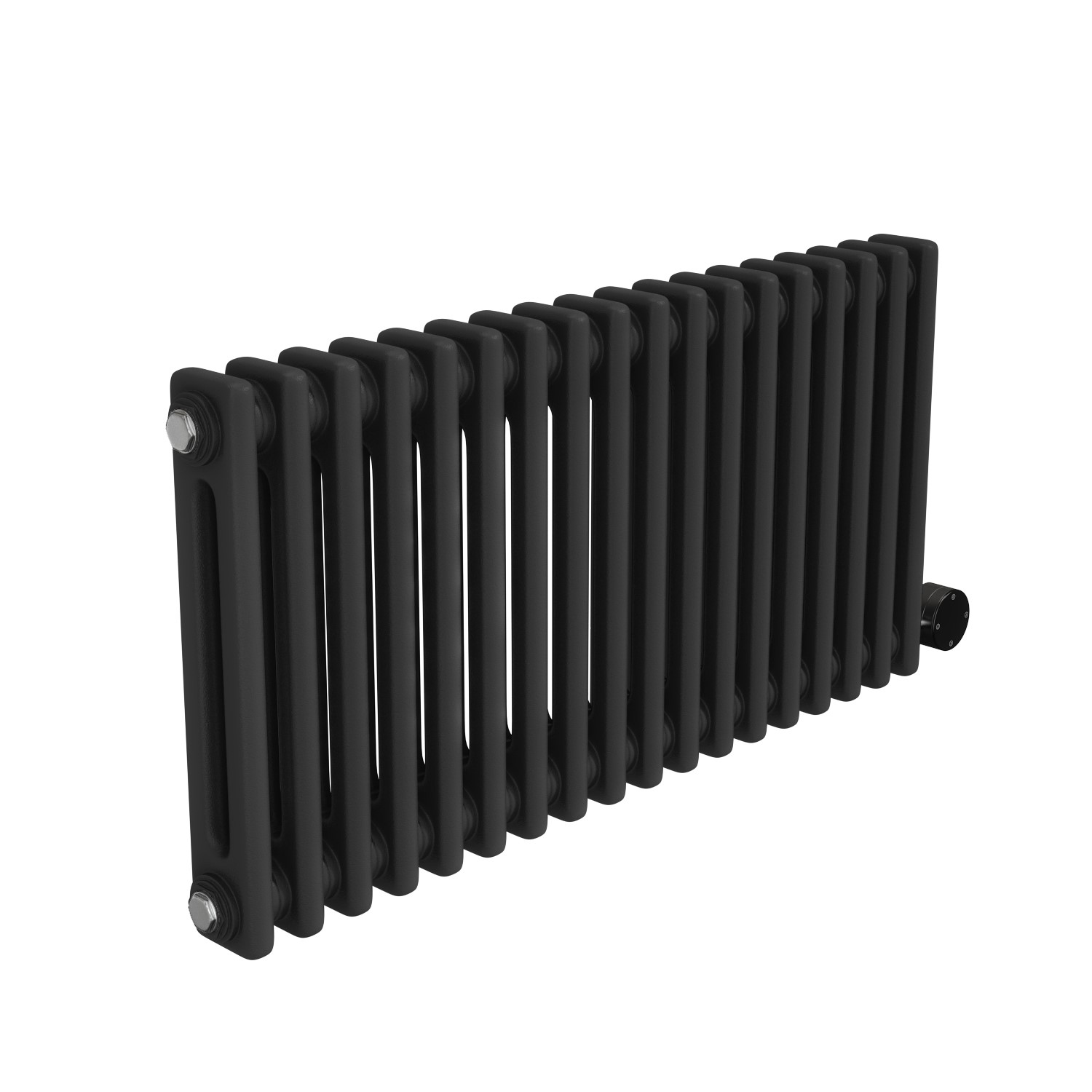 Midnight Black Electric Horizontal Column Radiator with Wi-Fi Thermostat - 1200W - H400xW830mm - Bathroom Safe - Image 2