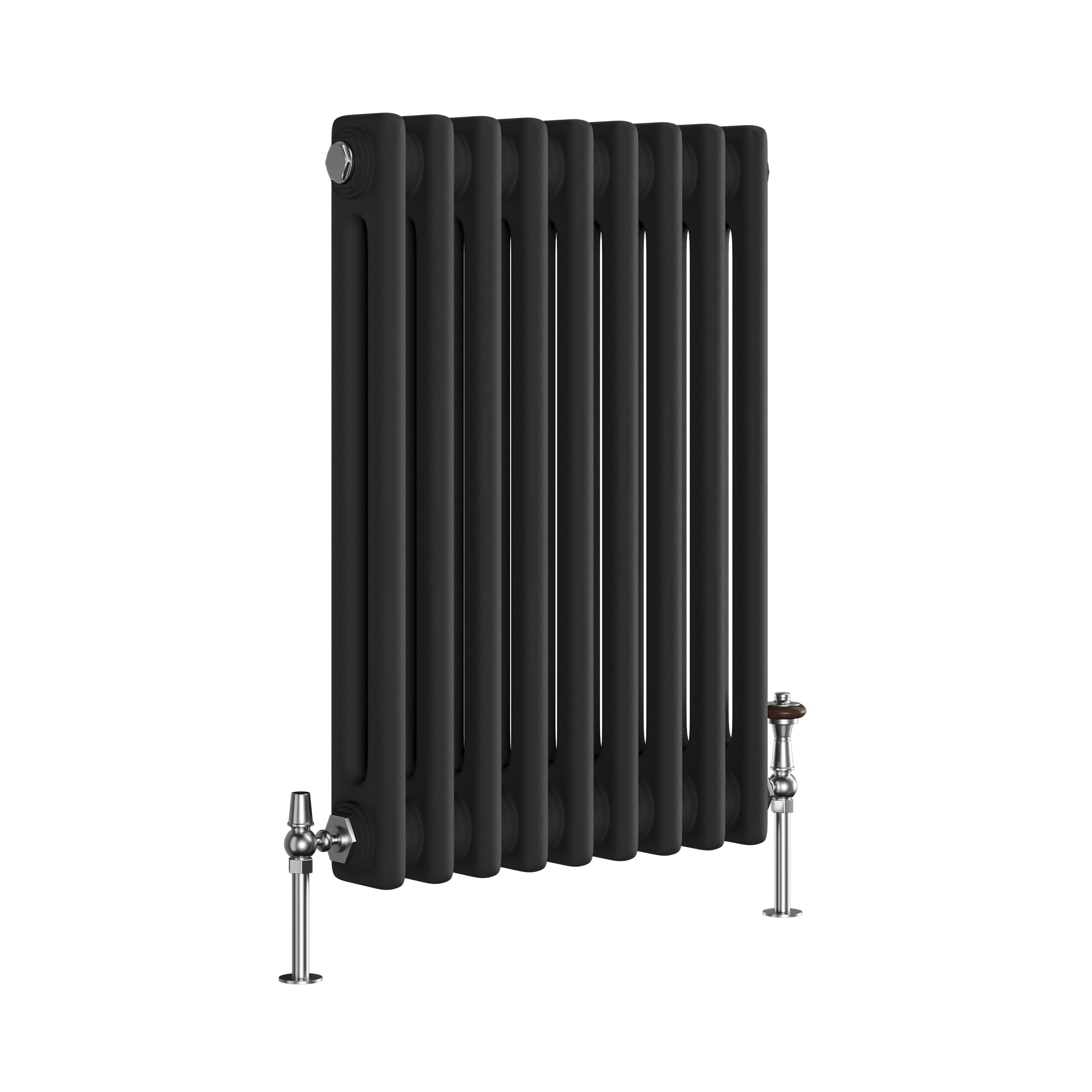Reggio Midnight Black Horizontal Double Column Traditional Radiator 600x425mm 1416 BTU - Cast Iron Style - Image 3