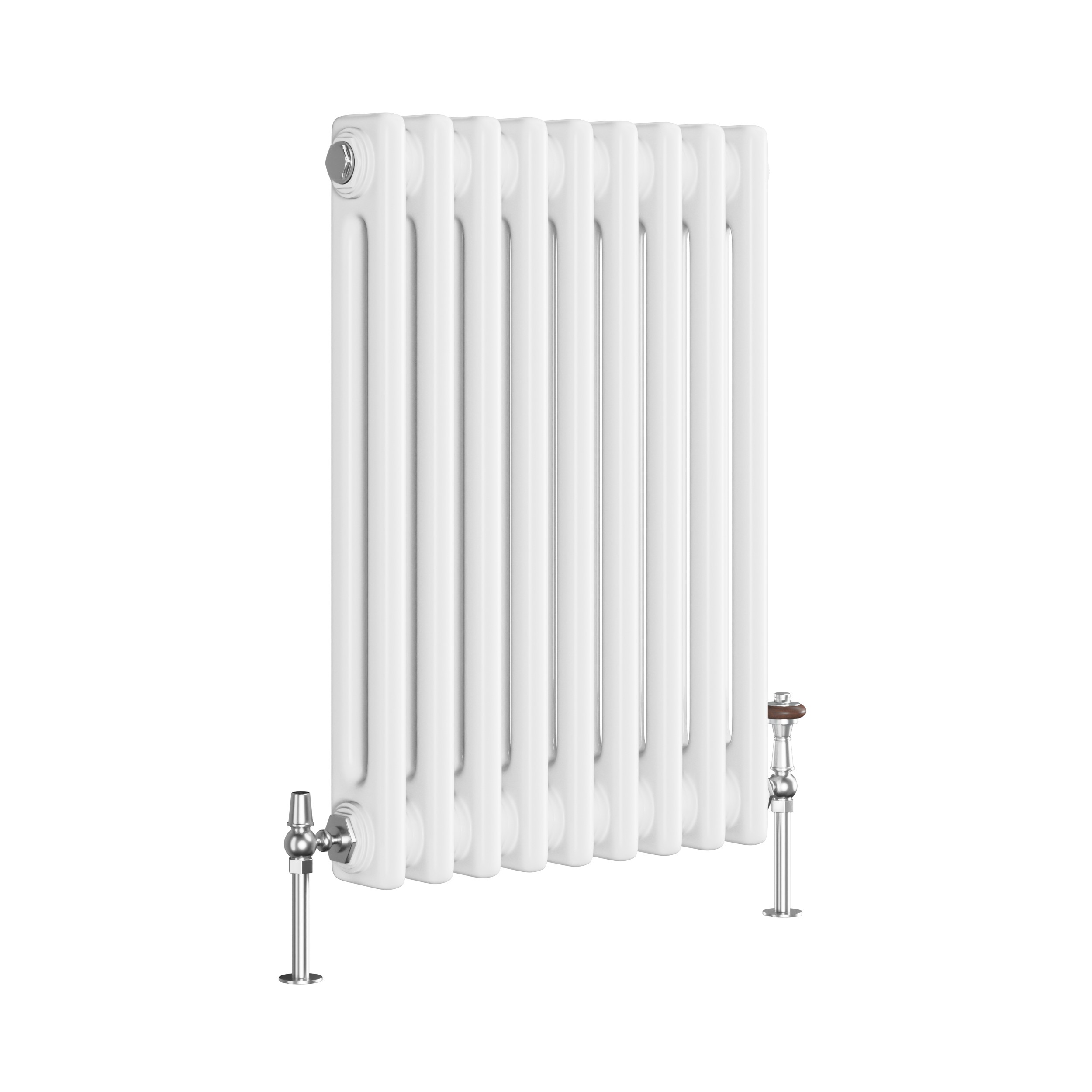 Reggio White Horizontal Double Column Traditional Radiator 600x425mm 1416 BTU - Cast Iron Style - Image 3