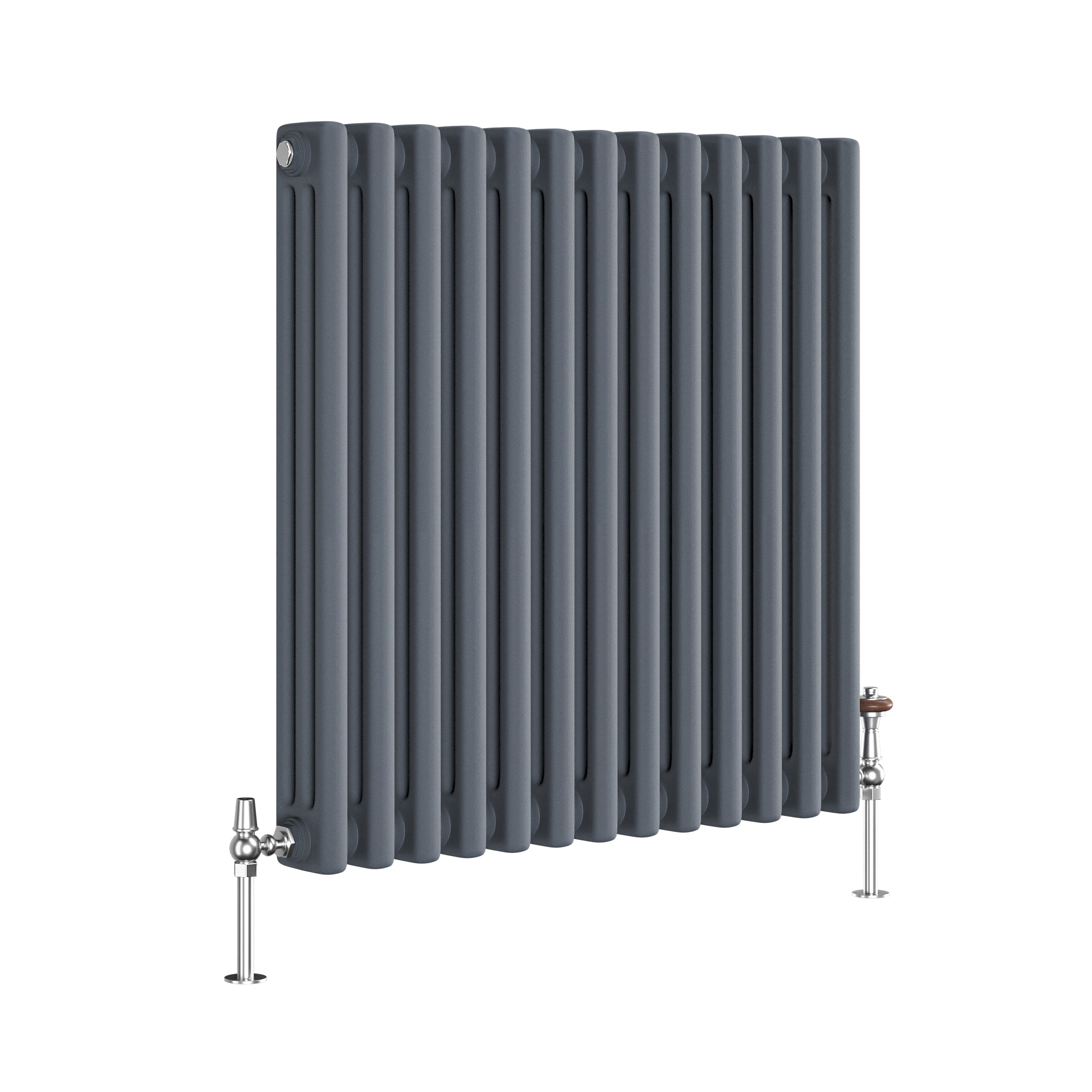 Reggio Anthracite Horizontal Triple Column Traditional Radiator 600x605mm 2586 BTU - Cast Iron Style - Image 3