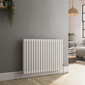 Reggio White Horizontal Triple Column Traditional Radiator 600x830mm 3581 BTU - Cast Iron Style