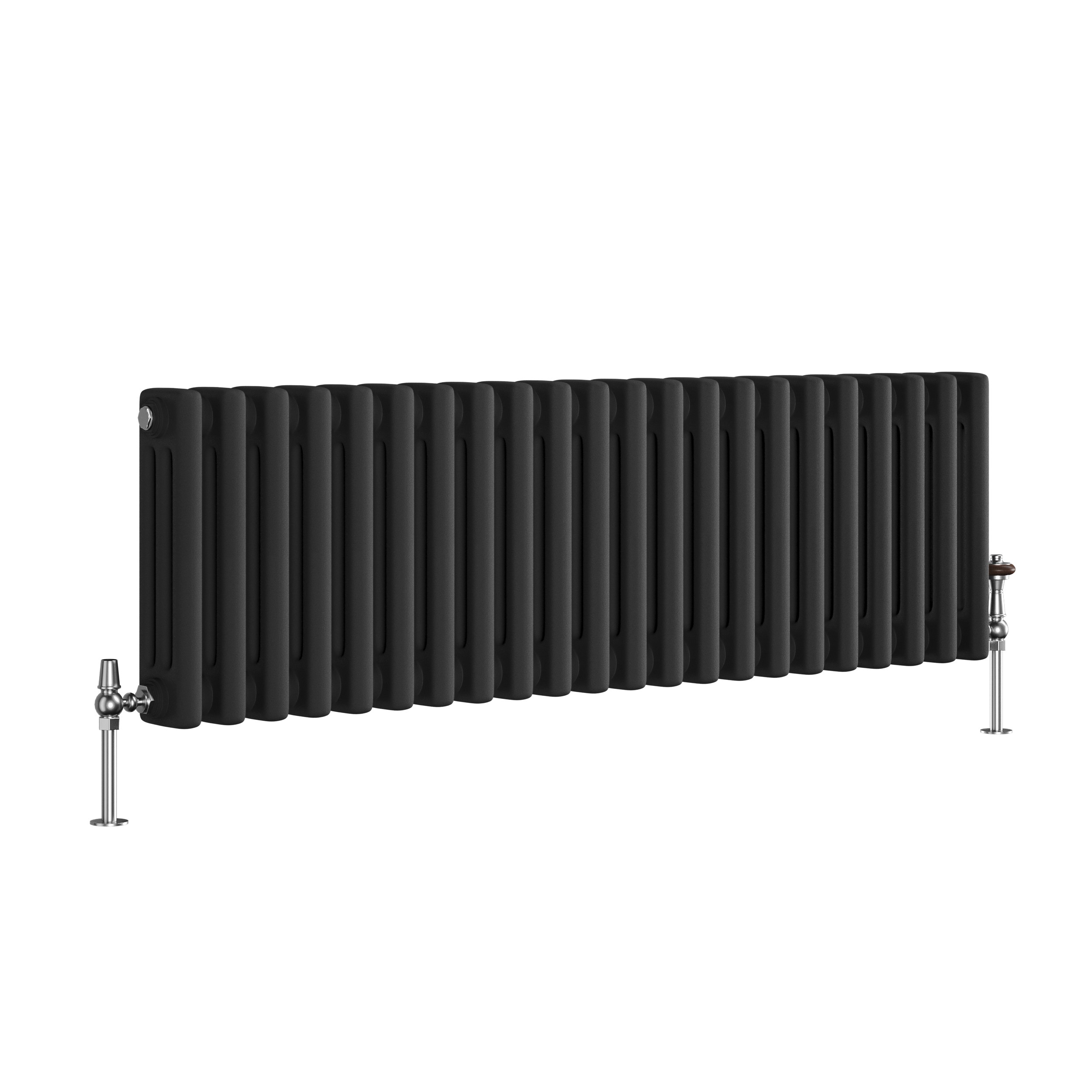 Reggio Midnight Black Horizontal Triple Column Traditional Radiator 300x1010mm 2269 BTU - Cast Iron Style - Image 3