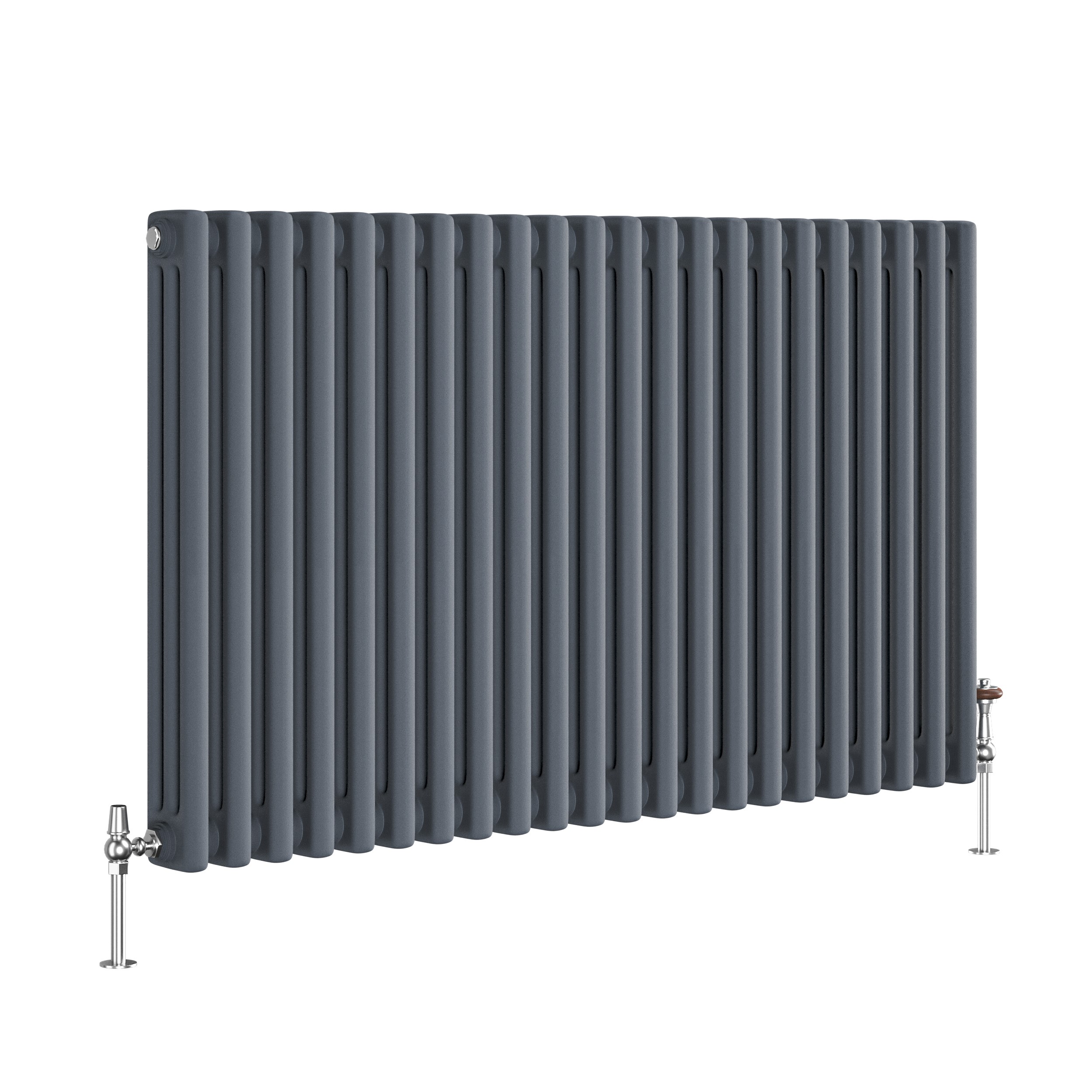 Reggio Anthracite Horizontal Triple Column Traditional Radiator 600x1010mm 4377 BTU - Cast Iron Style - Image 3