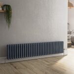 Reggio Anthracite Horizontal Triple Column Traditional Radiator 300x1460mm 3301 BTU - Cast Iron Style