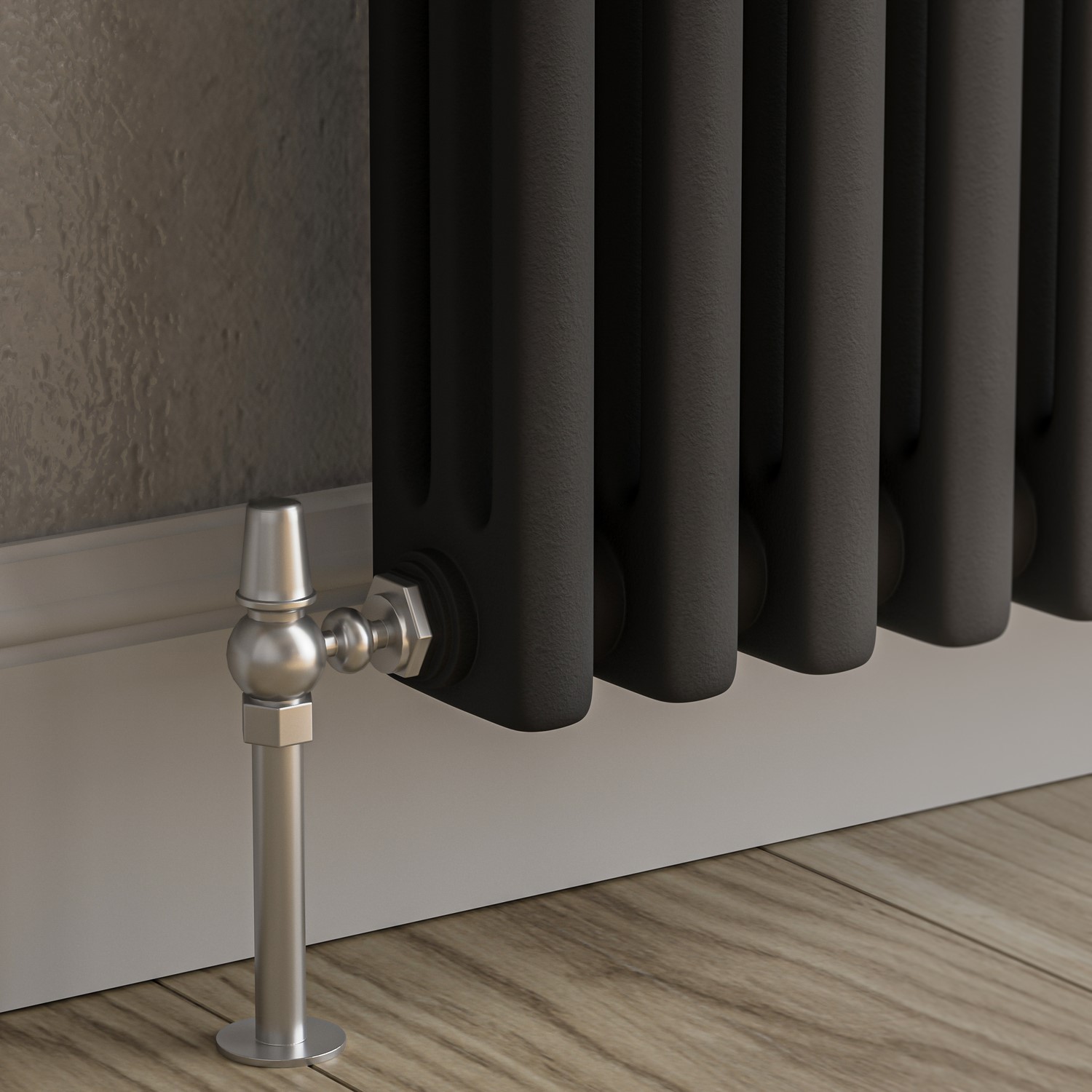 Reggio Midnight Black Horizontal Triple Column Traditional Radiator 600x1460mm 6367 BTU - Cast Iron Style - Image 2