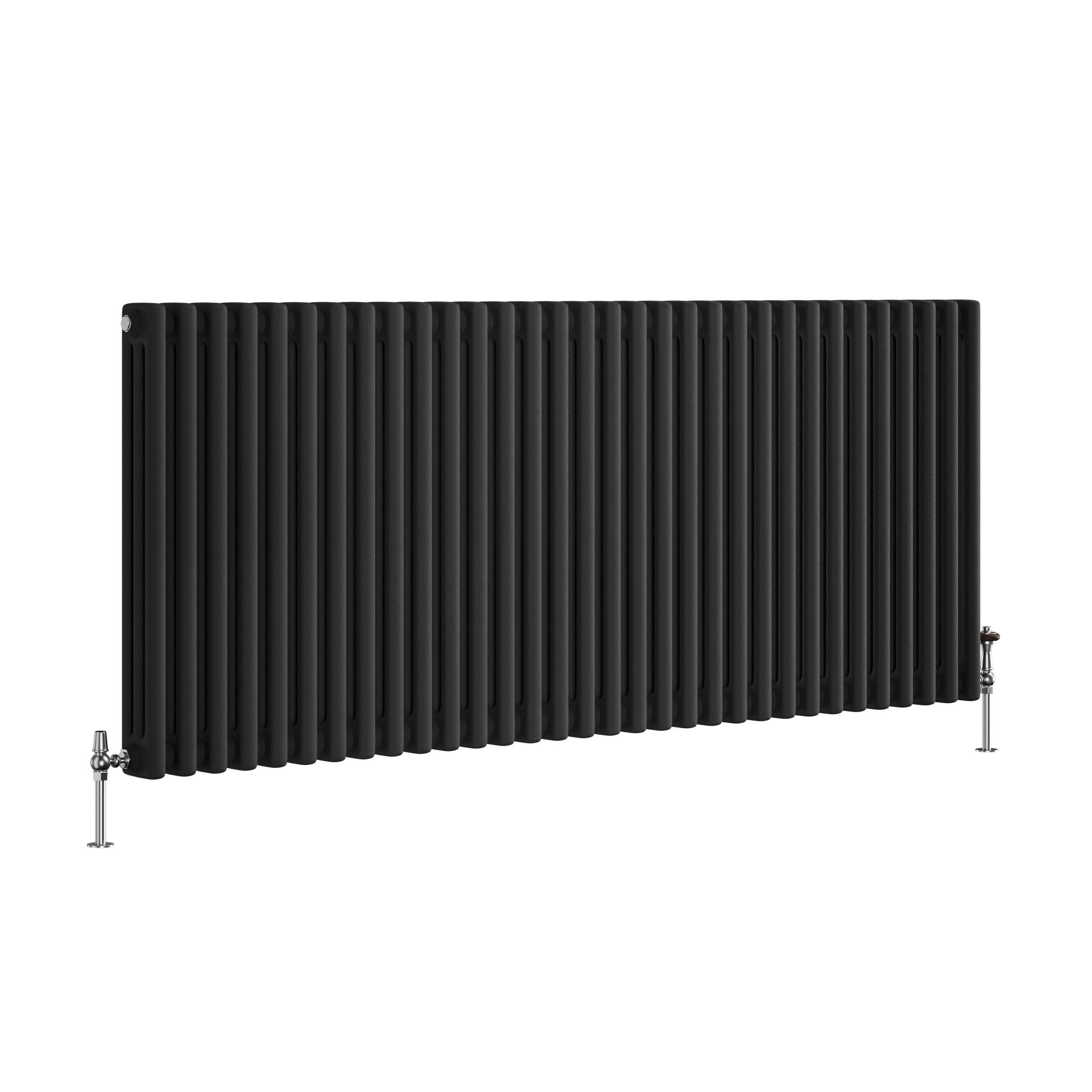 Reggio Midnight Black Horizontal Triple Column Traditional Radiator 600x1460mm 6367 BTU - Cast Iron Style - Image 3