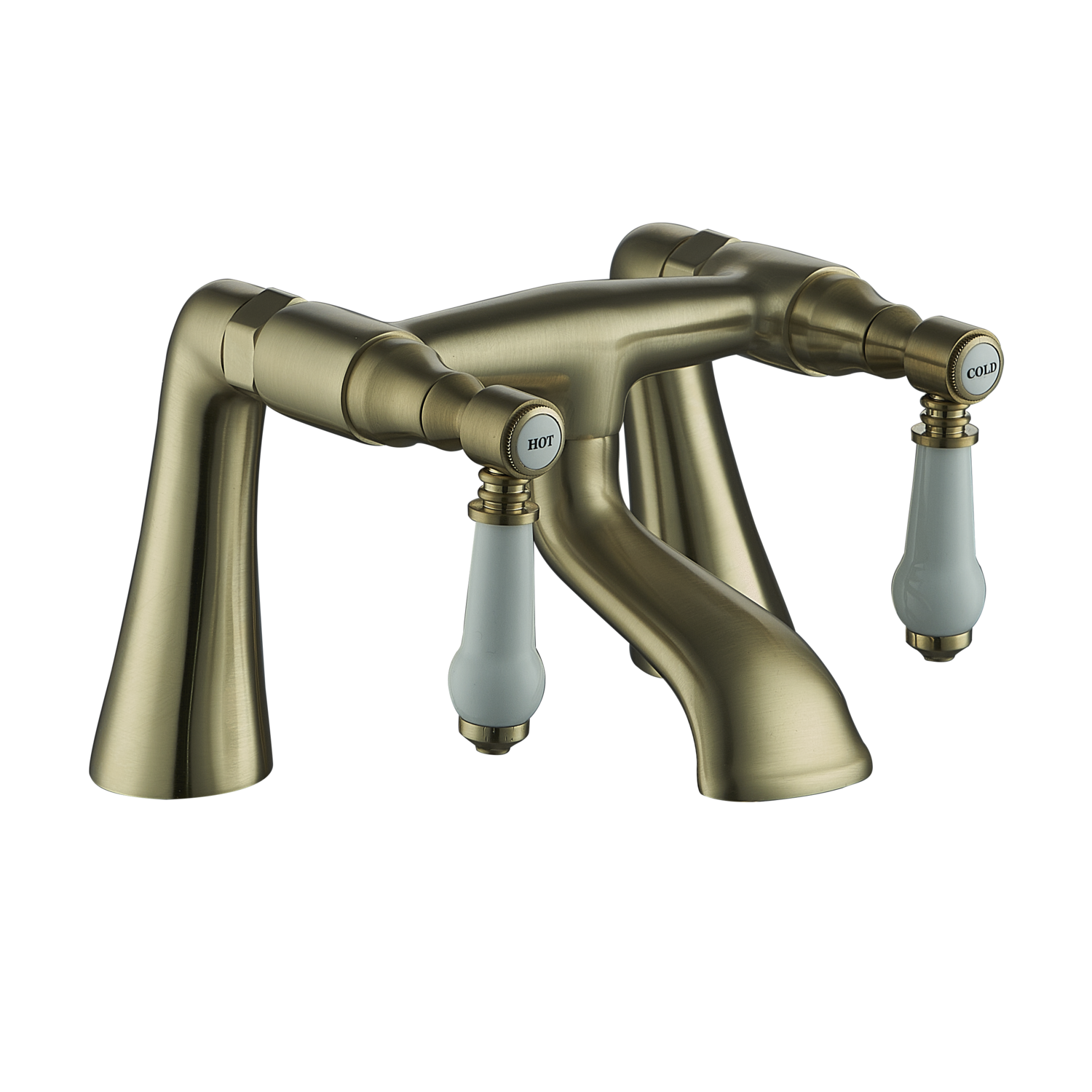 Brushed Brass Traditional Bath Filler - Helston - Image 2
