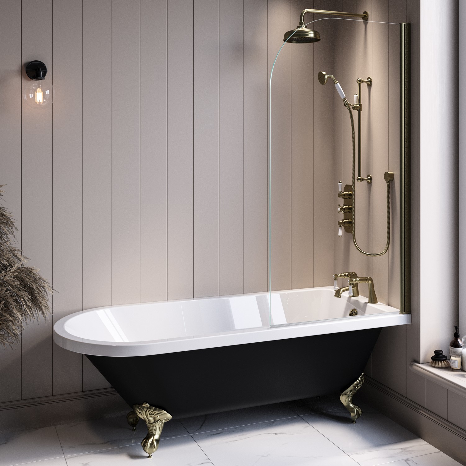 Brushed Brass Traditional Bath Filler - Helston - Image 4