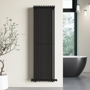 Black Vertical Double Panel Radiator 1600 x 450mm – Nevada