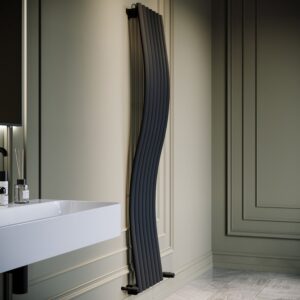 Anthracite Vertical Wave Designer Single Panel Radiator 1800 x 400mm - Opala