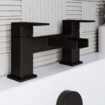 Black Waterfall Bath Mixer Tap - Quadra