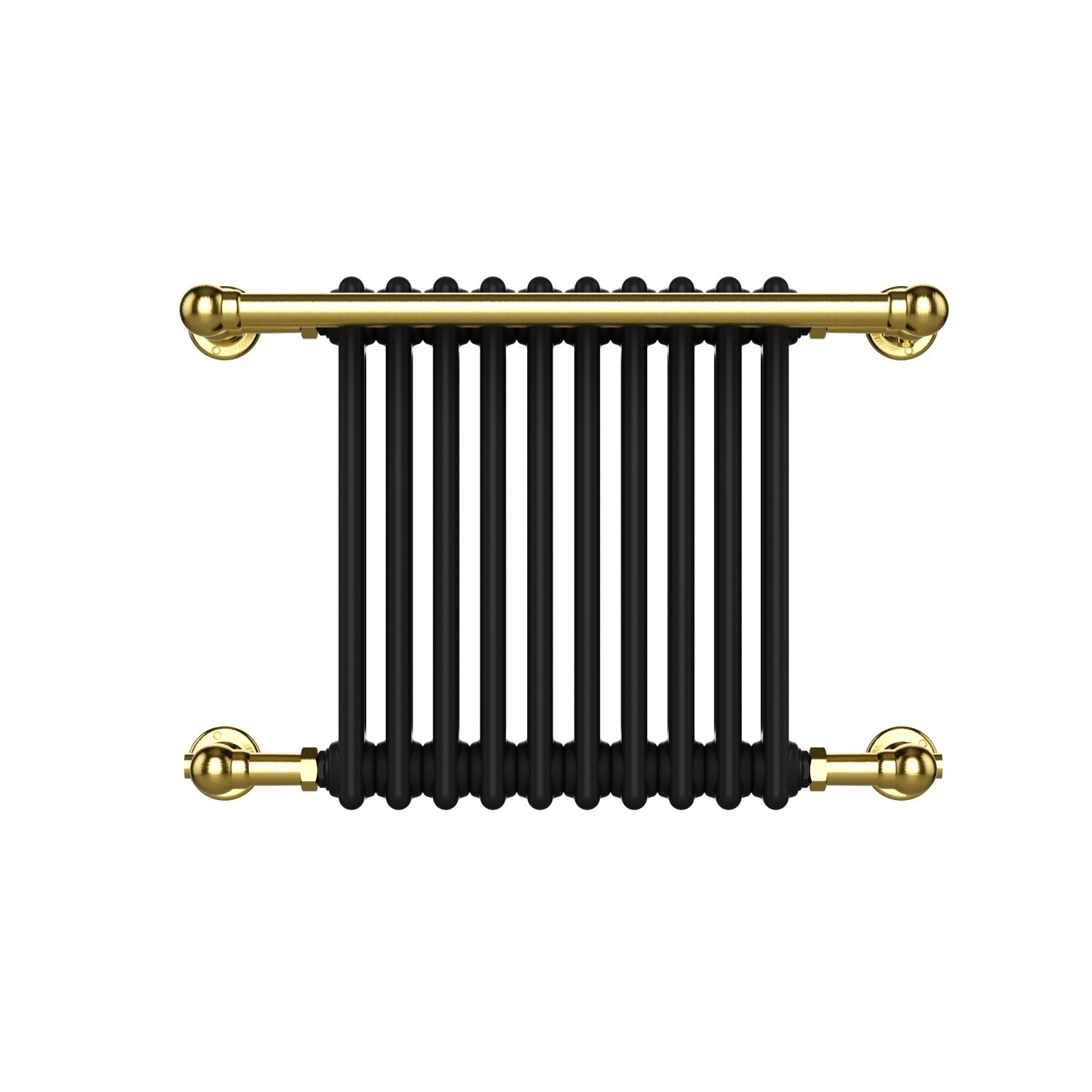 Black and Brass Traditional Column Radiator with Towel Rail 510 x 740mm - Regent - Image 4