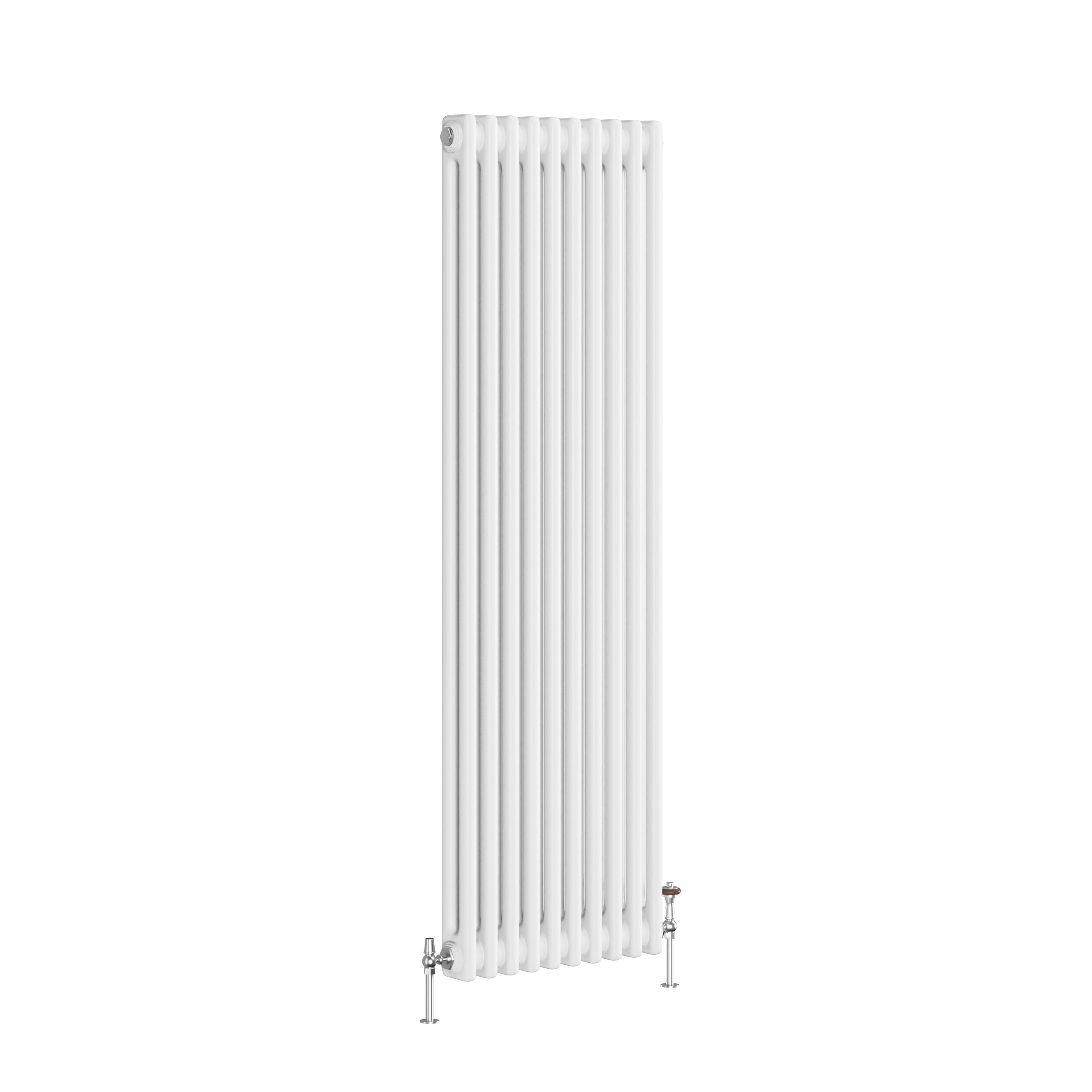 Reggio White Vertical Double Column Traditional Radiator 1500x470mm 3715 BTU - Cast Iron Style - Image 3