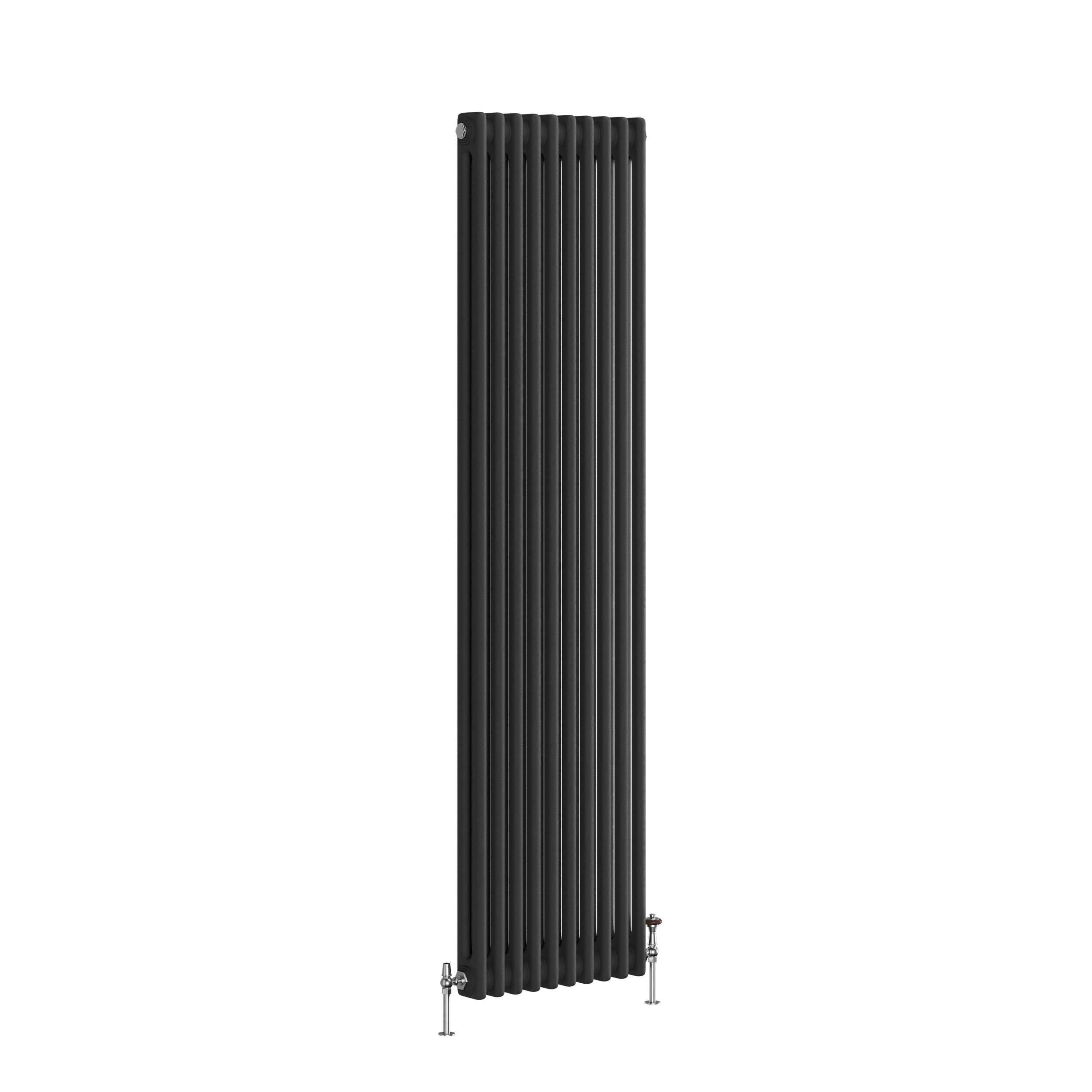 Reggio Midnight Black Vertical Double Column Traditional Radiator 1800x470mm 4399 BTU - Cast Iron Style - Image 3