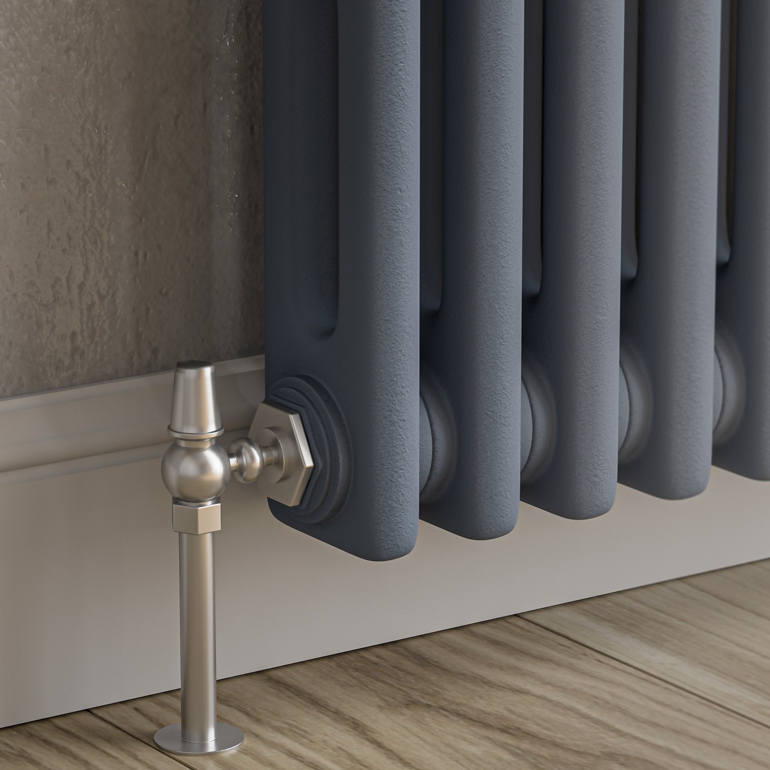 Reggio Anthracite Vertical Double Column Traditional Radiator 1800x470mm 4399 BTU - Cast Iron Style - Image 2