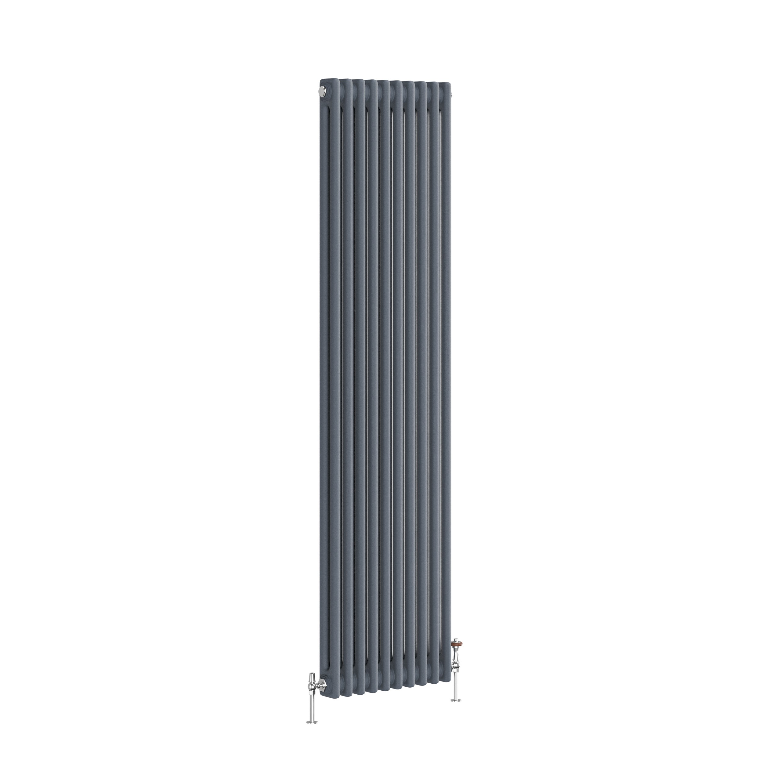 Reggio Anthracite Vertical Double Column Traditional Radiator 1800x470mm 4399 BTU - Cast Iron Style - Image 3