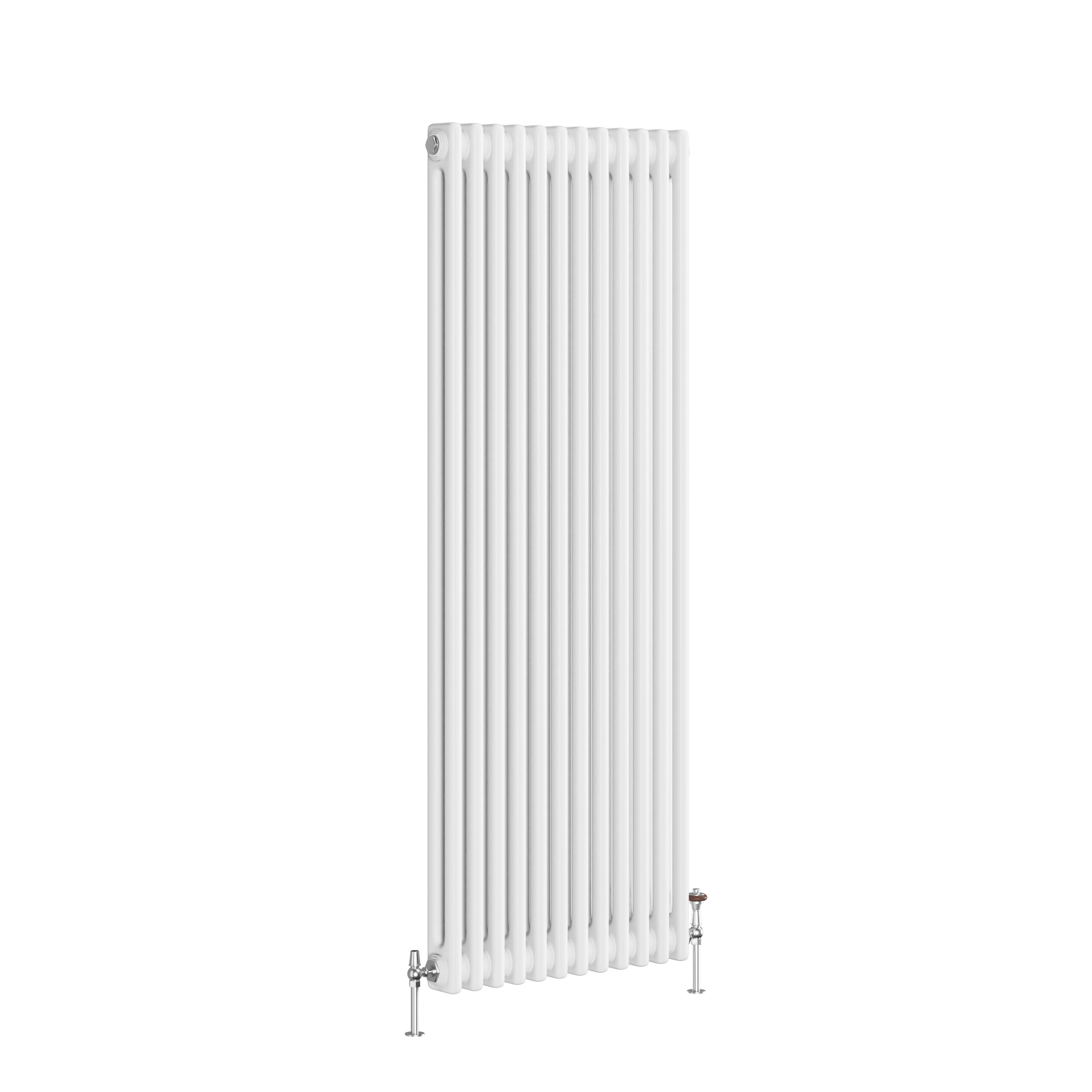 Reggio White Vertical Double Column Traditional Radiator 1500x560mm 4458 BTU - Cast Iron Style - Image 3