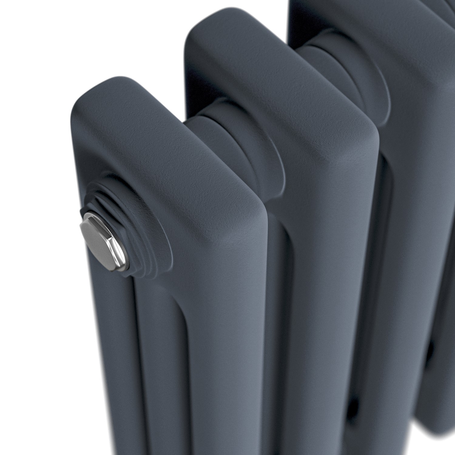 Reggio Anthracite Vertical Triple Column Traditional Radiator 1500x560mm 5626 BTU - Cast Iron Style - Image 4