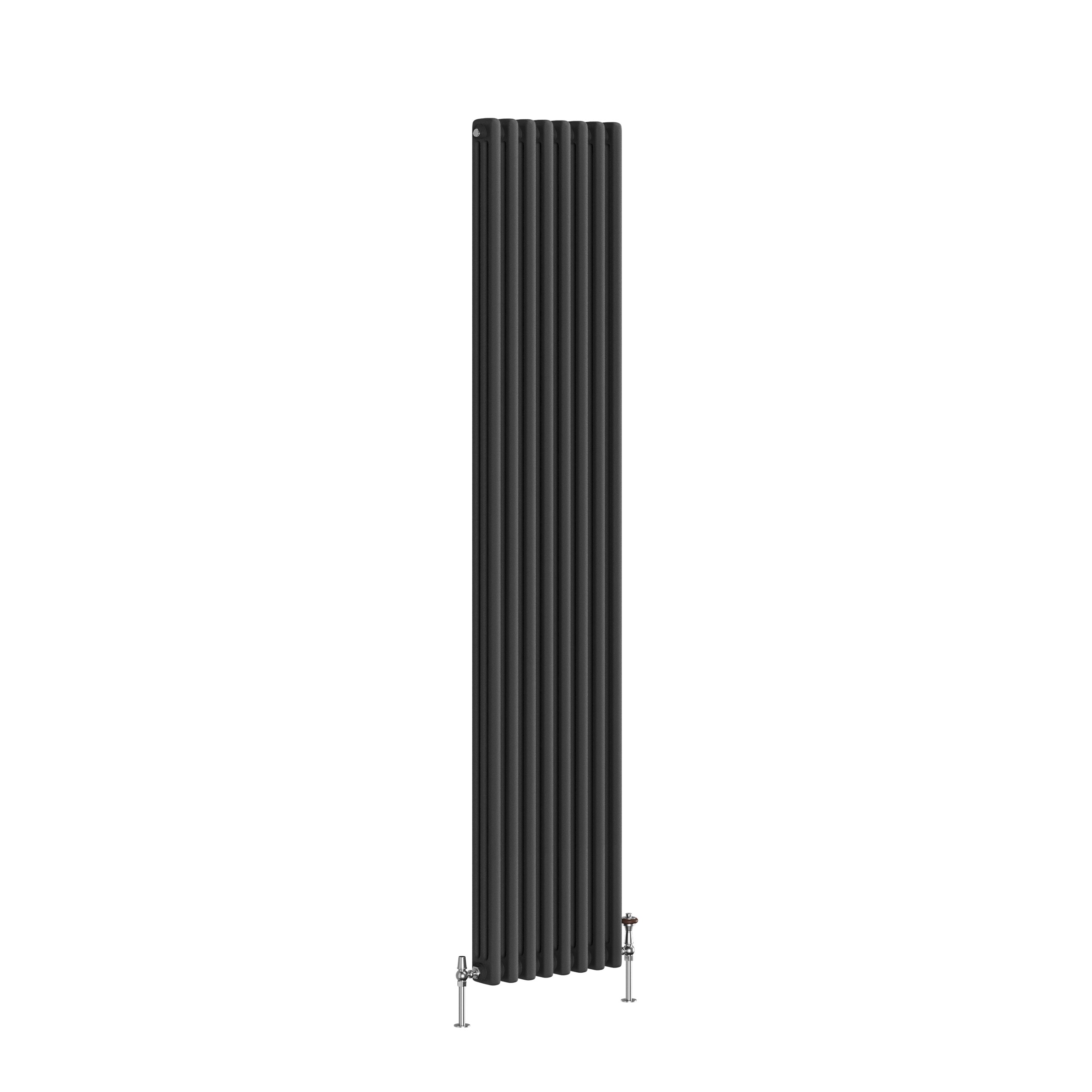 Reggio Midnight Black Vertical Triple Column Traditional Radiator 1800x380mm 4436 BTU - Cast Iron Style - Image 3