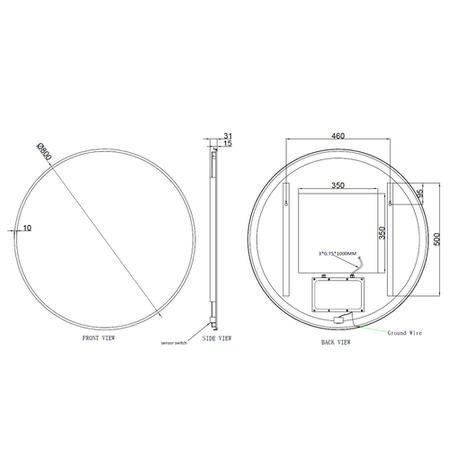Round Black Backlit Heated Bathroom Mirror with Lights 800mm – Orion - Image 5