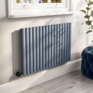 Light Grey Horizontal Smart Electric Radiator with Wi-Fi Thermostat - 1200W - H600xW1003mm - Bathroom Safe
