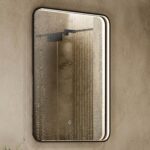 Sensio Aspect Rectangular Black Heated Bathroom Mirror with Lights 700 x 500mm