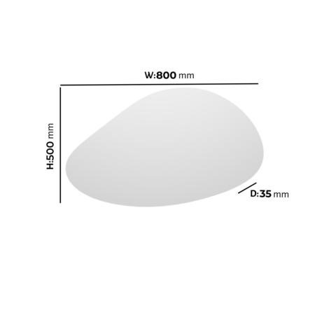 Pebble Backlit Heated Bathroom Mirror with Lights 500 x 800mm - Apollo - Image 5