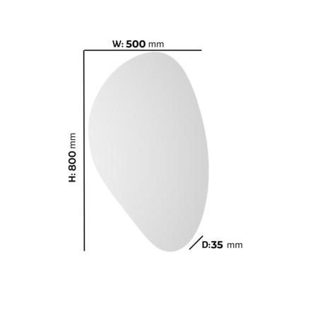 Pebble Backlit Heated Bathroom Mirror with Lights 500 x 800mm - Apollo - Image 6