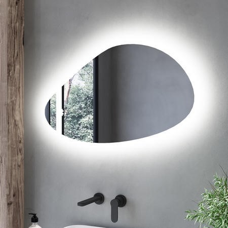 Pebble Backlit Heated Bathroom Mirror with Lights 500 x 800mm - Apollo - Image 7