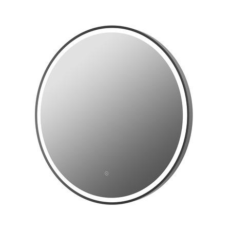 Round Black Heated Bathroom Mirror with Lights 800mm - Antares - Image 5