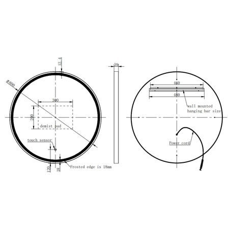 Round Black Heated Bathroom Mirror with Lights 800mm - Antares - Image 7