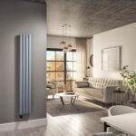 Light Grey Vertical Smart Electric Radiator with Wi-Fi Thermostat - 1000W - H1600xW236mm - Bathroom Safe
