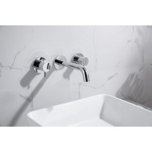 Chrome Wall Mounted Basin Mixer Tap - Arissa