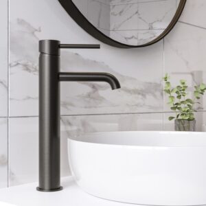 Gunmetal Tall Mono Basin Mixer Tap - Arissa