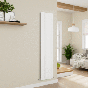 Eco Vivante White Vertical Wave Designer Aluminium Radiator 1800x374mm Single Panel 3005 BTU
